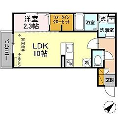 コンフォートｎ・妙典 2階1LDKの間取り
