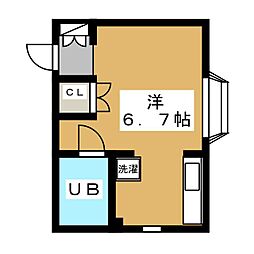 メゾンダイゴ 2階ワンルームの間取り