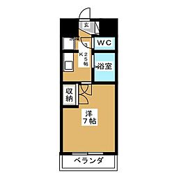 レジディア行徳 5階1Kの間取り