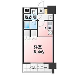 ザ・パークハビオ行徳駅前 ワンルームの間取図画像
