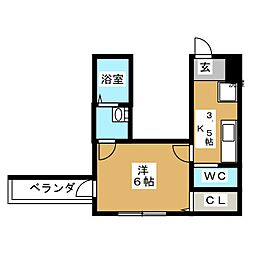 stylenew.M09 1Kの間取図画像