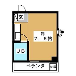 ジュネパレス市川41 ワンルームの間取図画像