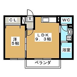 サニーコート8 1LDKの間取図画像