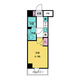 S-RESIDENCEGyotokuaile 1Kの間取図画像