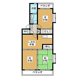 メゾン・シーウインド 3DKの間取図画像