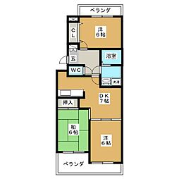 ドムス行徳 3DKの間取図画像