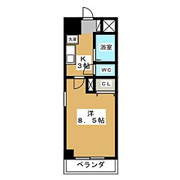 ガディス・パーク行徳壱番館 1Kの間取図画像