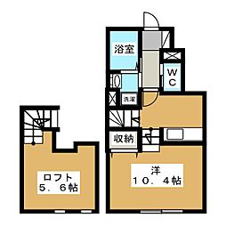 アルジェント 1階ワンルームの間取り