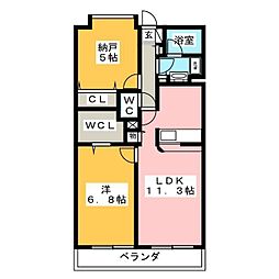 フェリシア 7階1SLDKの間取り