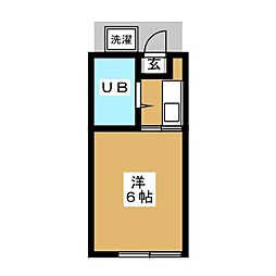 コーポヤマト 2階1Kの間取り