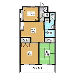 メゾン・ド・船橋 3階3DKの間取り