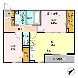 エタニティー東船橋 2LDKの間取図画像