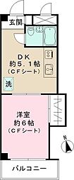 コム・トーコー 1DKの間取図画像
