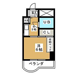 ベルシェ船橋ラマージュ 1Kの間取図画像