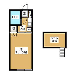 スカイメゾン東船橋 1Kの間取図画像