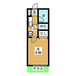 クレストホームズ本八幡 1階1Kの間取り