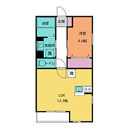 Sky Fuente 1階1LDKの間取り