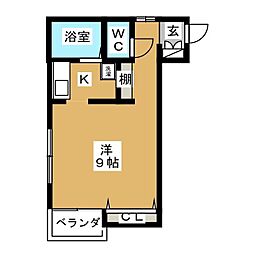 ローズガーデン矢切 1階1Kの間取り