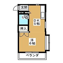 シティ大和田 ワンルームの間取図画像