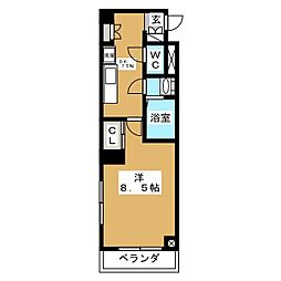 ラクラス市川 1Kの間取図画像
