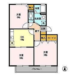 エーデルパイン 3DKの間取図画像