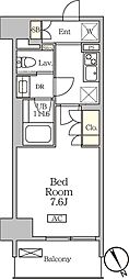 リーフシティ市川ザ・レジデンス 1Kの間取図画像