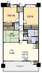 ヴァンデュールパレス神宮東 3LDKの間取図画像