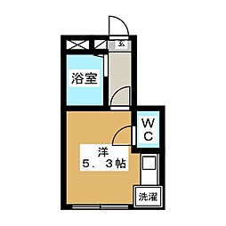 バーミープレイス平井 1階ワンルームの間取り