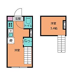 SUNNY HILLS 新小岩 2階ワンルームの間取り