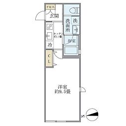 ミューズ新小岩 1階1Kの間取り