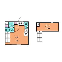 Comfort 天照 2階ワンルームの間取り