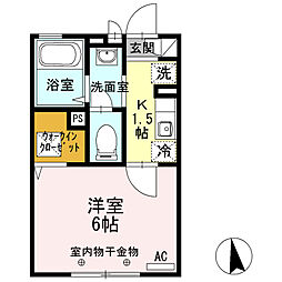 アビテ西新小岩 1階1Kの間取り