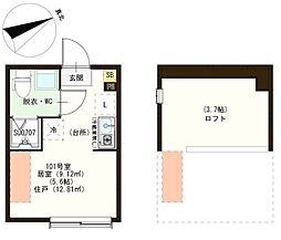 ヴェローナ平井 1階ワンルームの間取り