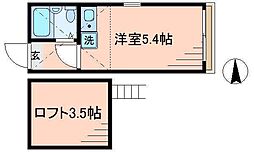 PASHA 3階ワンルームの間取り