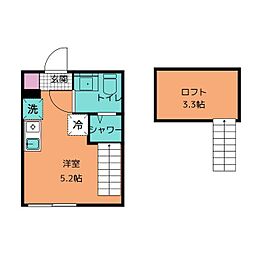 Comfort 天照 2階ワンルームの間取り