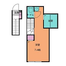 テアトロパッド ワンルームの間取図画像