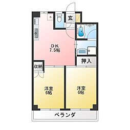 MSDビル 2DKの間取図画像