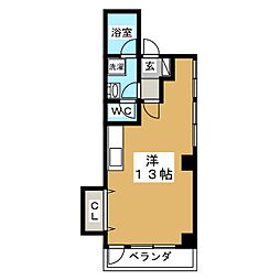 ケイズヒル ワンルームの間取図画像