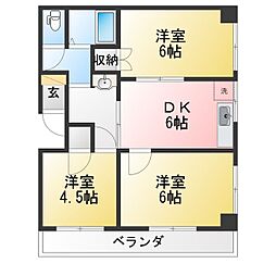 ベルハイツ 3DKの間取図画像