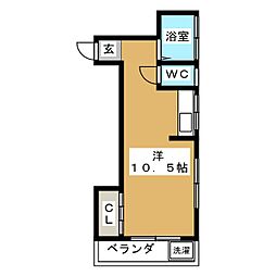 高橋マンション ワンルームの間取図画像