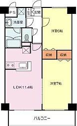 マルイマンション 3階2LDKの間取り