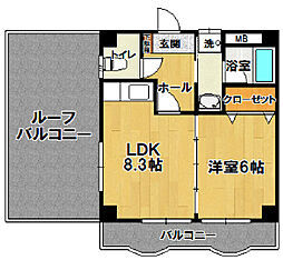 Ｌａ　ｇｒａｎｄ　ｓｉｘ 4階1LDKの間取り