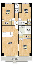 つくばアイビースクエア 1階3LDKの間取り