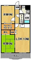 三島屋マンション 2LDKの間取図画像