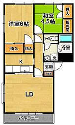 芝橋コーポ 2LDKの間取図画像