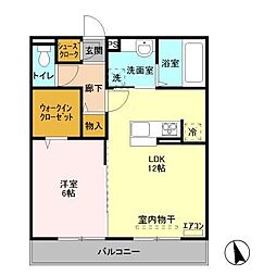 モン・レーヴ 1LDKの間取図画像