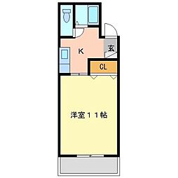 ウルルstビル 1Kの間取図画像