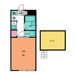 パレスヒル津田沼 1階1Kの間取り