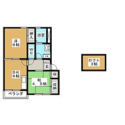 コロニアル実籾第2 2DKの間取図画像