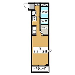 プランドール壱番館 ワンルームの間取図画像